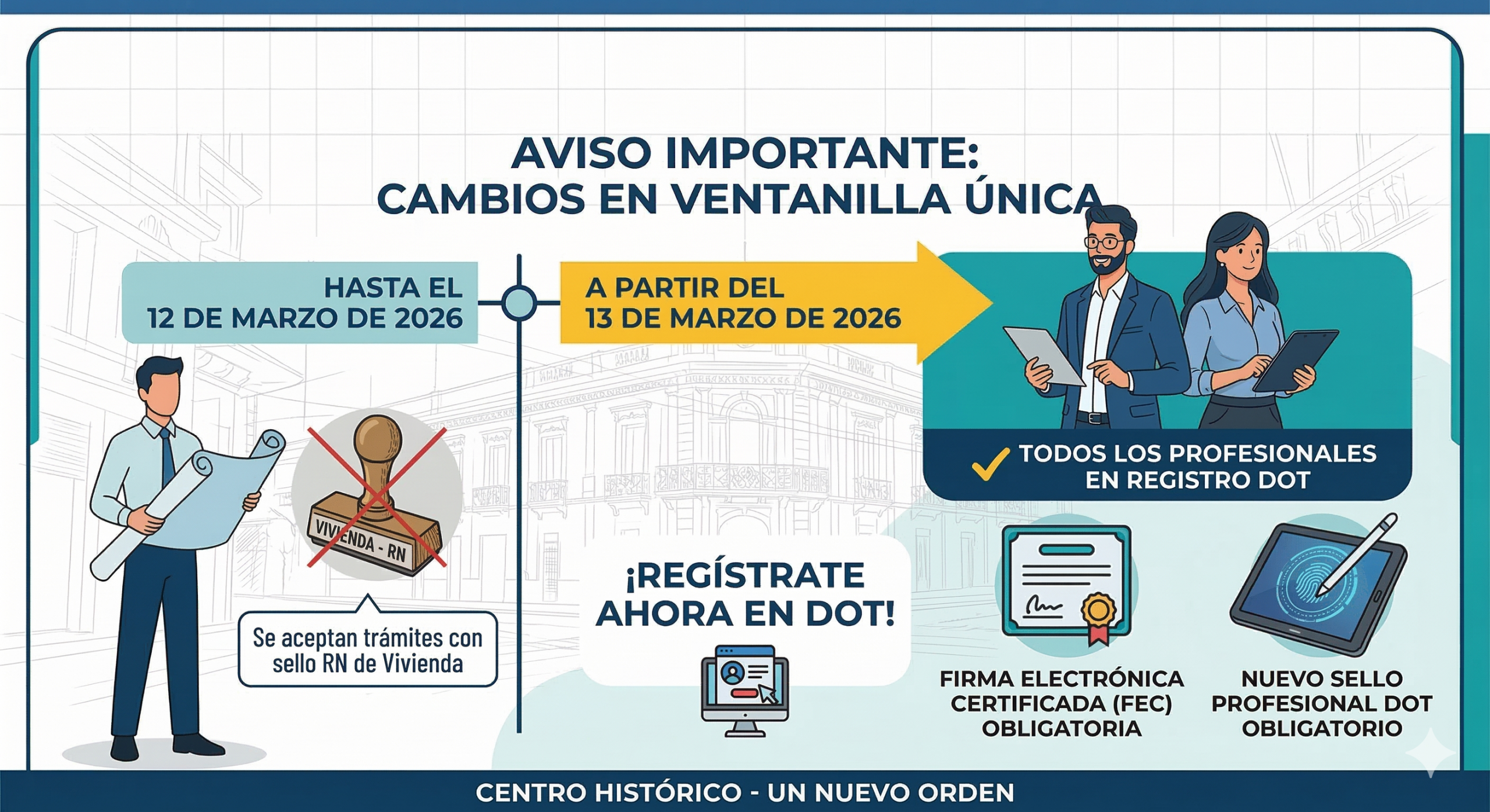 AVISO: Nuevos requisitos para trámites ante la Autoridad del Centro Histórico
